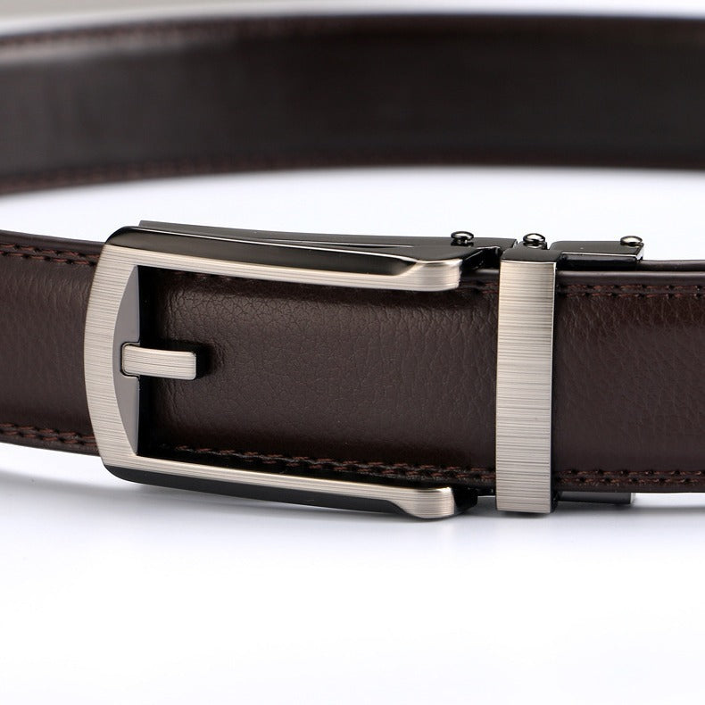 Two-layer Cowhide Fake Needle Automatic Buckle Men's Special Belt Two-layer Cowhide Fake Needle Automatic Buckle Men's Special Belt