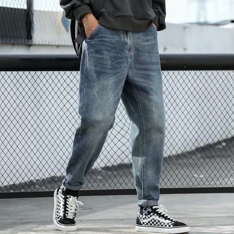 Retro Straight Loose Plus Size Tooling Jeans Men Retro Straight Loose Plus Size Tooling Jeans Men