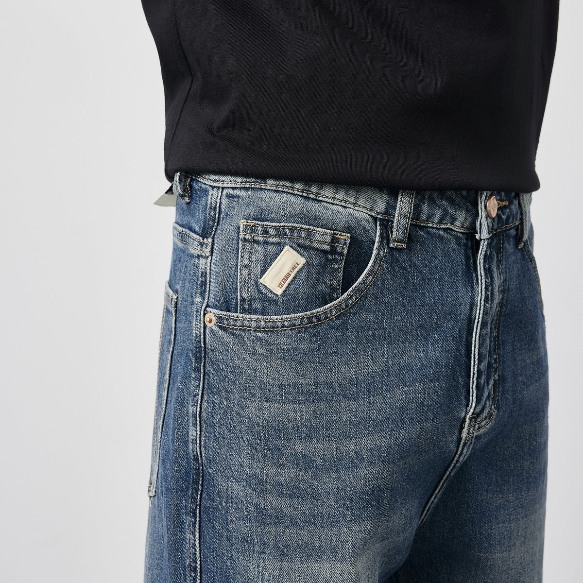 Men's Versatile Straight Leg Washed Jeans Men's Versatile Straight Leg Washed Jeans