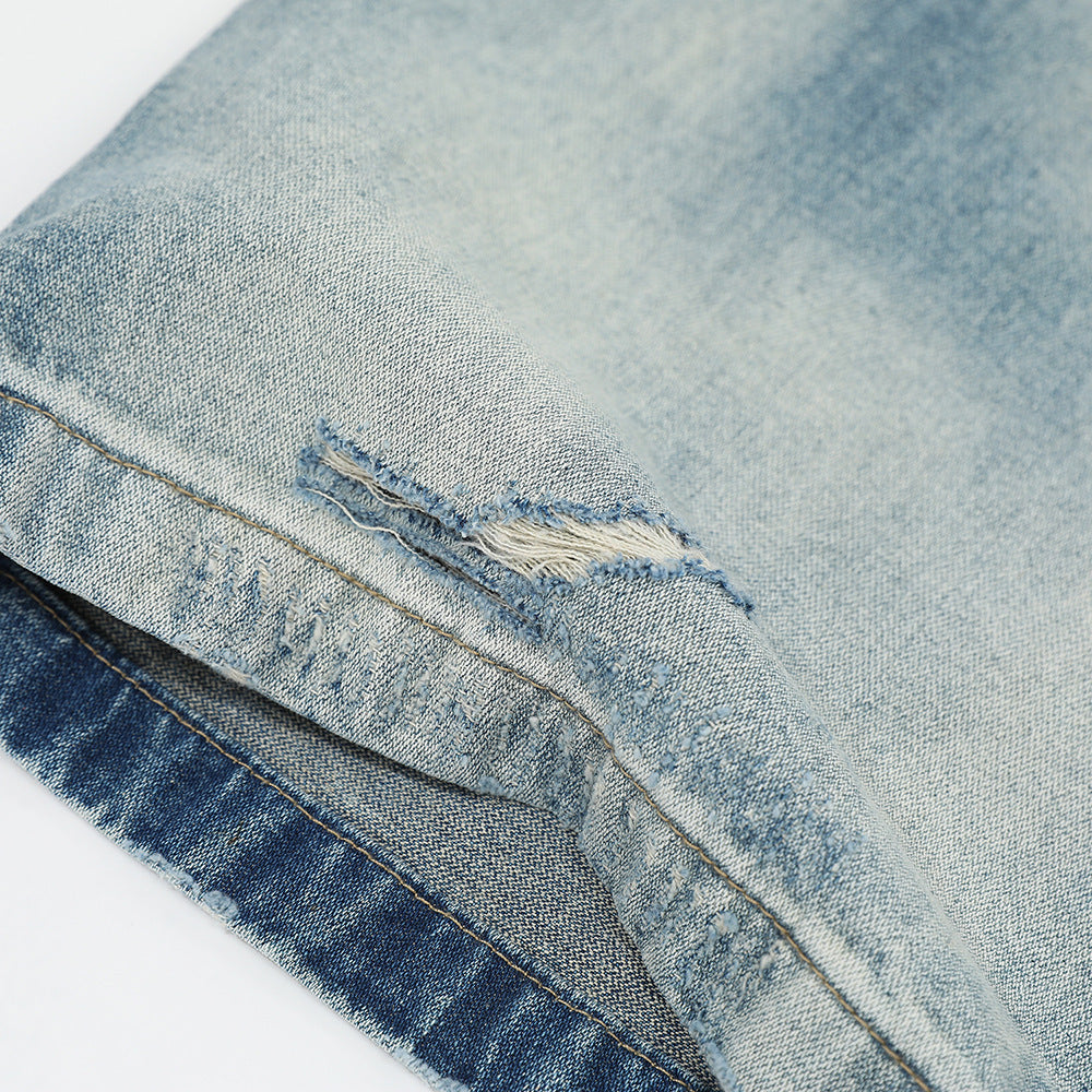 Washed Gradient Tie-dye Denim Trousers Men's Trendy Punk Washed Gradient Tie-dye Denim Trousers Men's Trendy Punk