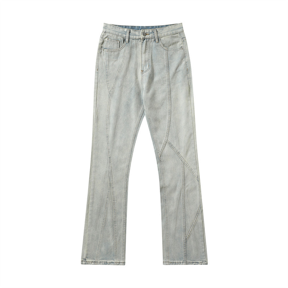 Washed Bright White Straight Jeans For Men Washed Bright White Straight Jeans For Men