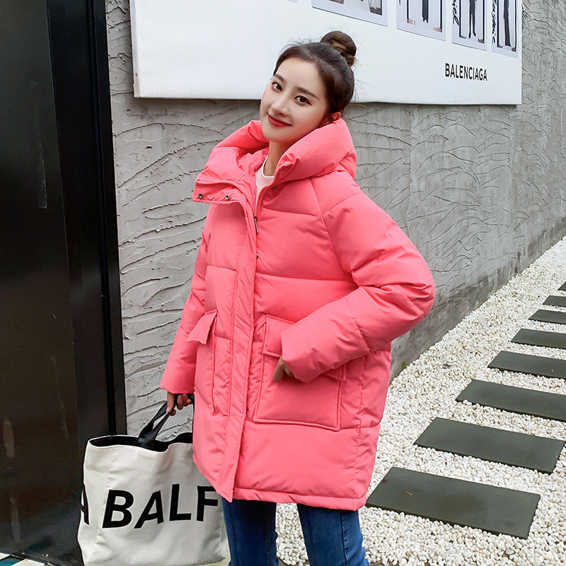Winter Hooded Candy Color Loose And Warm Short Down Cotton Jacket Coat Winter Hooded Candy Color Loose And Warm Short Down Cotton Jacket Coat