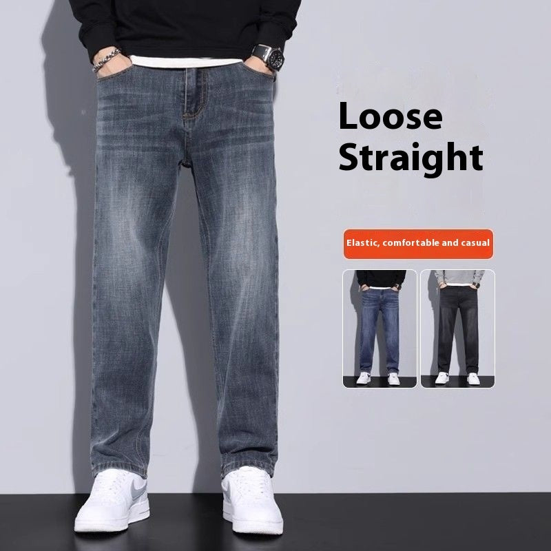 Jeans Loose Straight Casual Long Pants Men Jeans Loose Straight Casual Long Pants Men