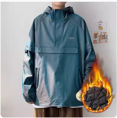 Fake Two Reflective Hoodie Jackets For Men Fake Two Reflective Hoodie Jackets For Men