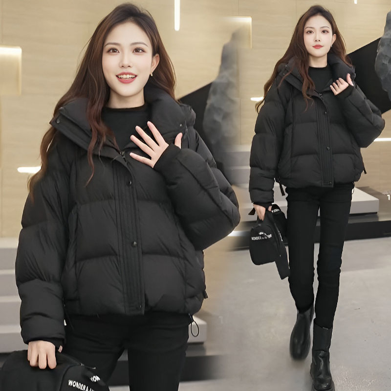 Women's Short Cotton Jacket Hooded Loose Coat Women's Short Cotton Jacket Hooded Loose Coat