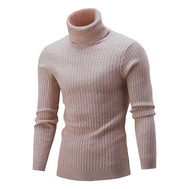 Men's Sweater Casual Retro Twisted Flower Turtleneck Knitting Men's Sweater Casual Retro Twisted Flower Turtleneck Knitting