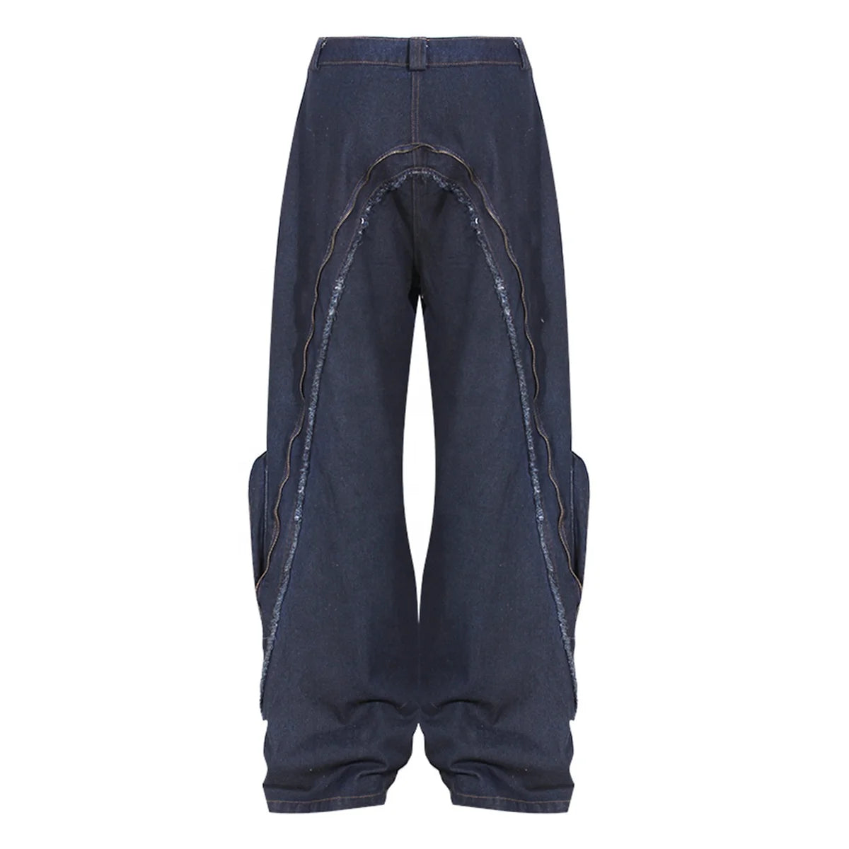 Baggy Distressed Wide-Leg Denim Jeans Baggy Distressed Wide-Leg Denim Jeans
