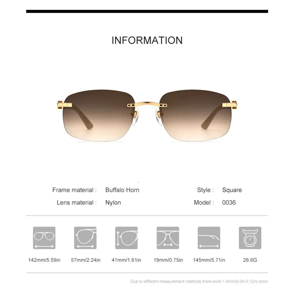 2024 Buffalo Horn Eyeglasses Frames Mens Nylon Buffs Sunglasses Luxury Rimless Square Glasses Women Eyewear 2024 Buffalo Horn Eyeglasses Frames Mens Nylon Buffs Sunglasses Luxury Rimless Square Glasses Women Eyewear