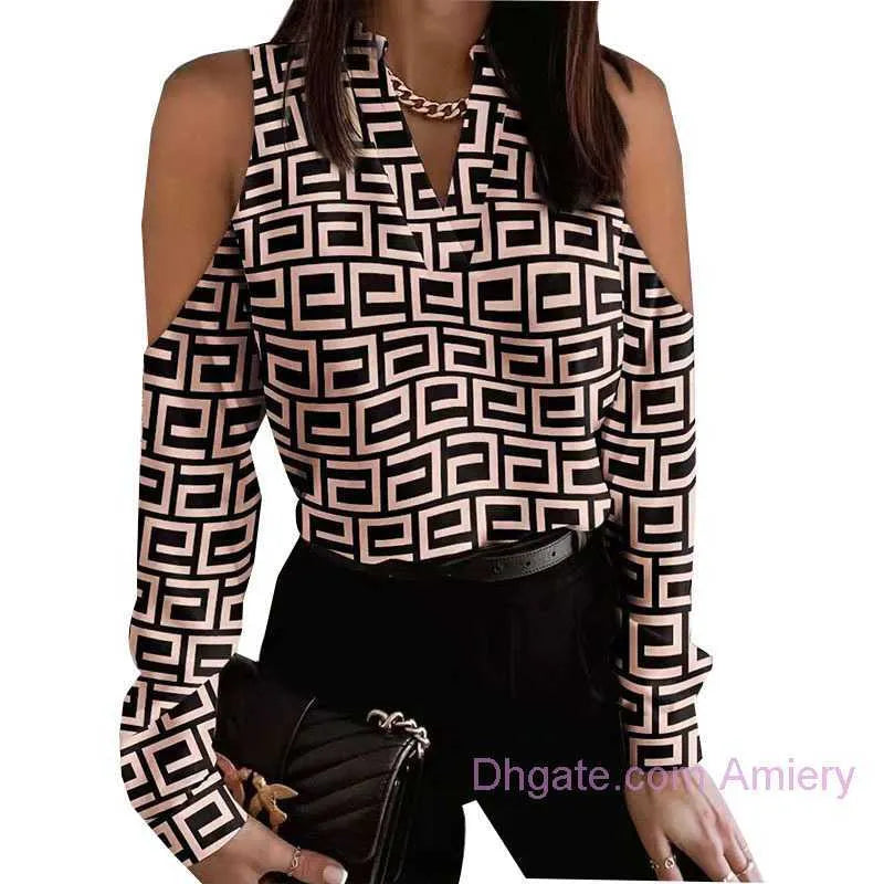 2024 Designer Women Clothes Blouse Long Sleeve Off Shoulder Blouses Printed Shirt Ladies Outfits T-shirt Tops Casual Clothing 3xl 2024 Designer Women Clothes Blouse Long Sleeve Off Shoulder Blouses Printed Shirt Ladies Outfits T-shirt Tops Casual Clothing 3xl