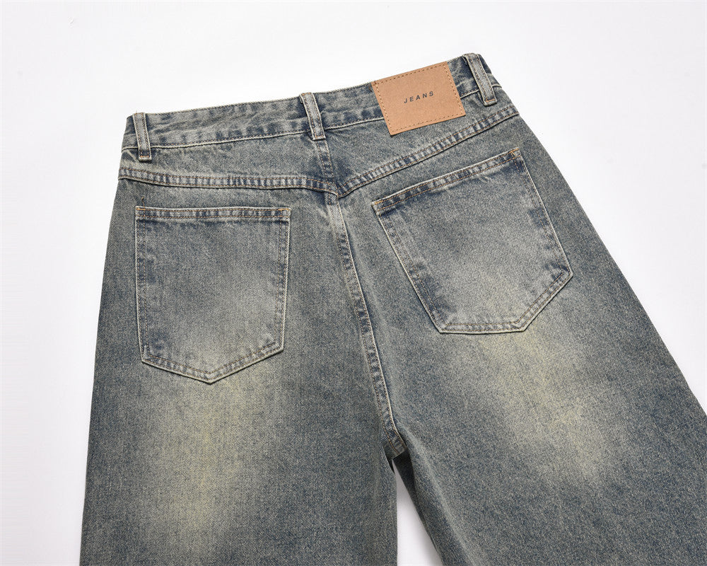 Fashion Personality Washed And Worn Jeans Men