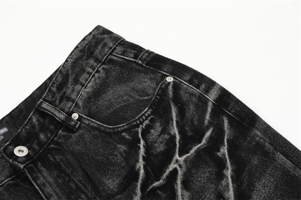 Old Washing Water Wide-leg Jeans Men