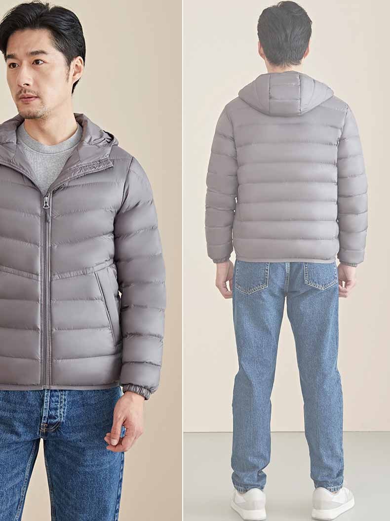 Men's Hooded Lightweight Short Down Jacket