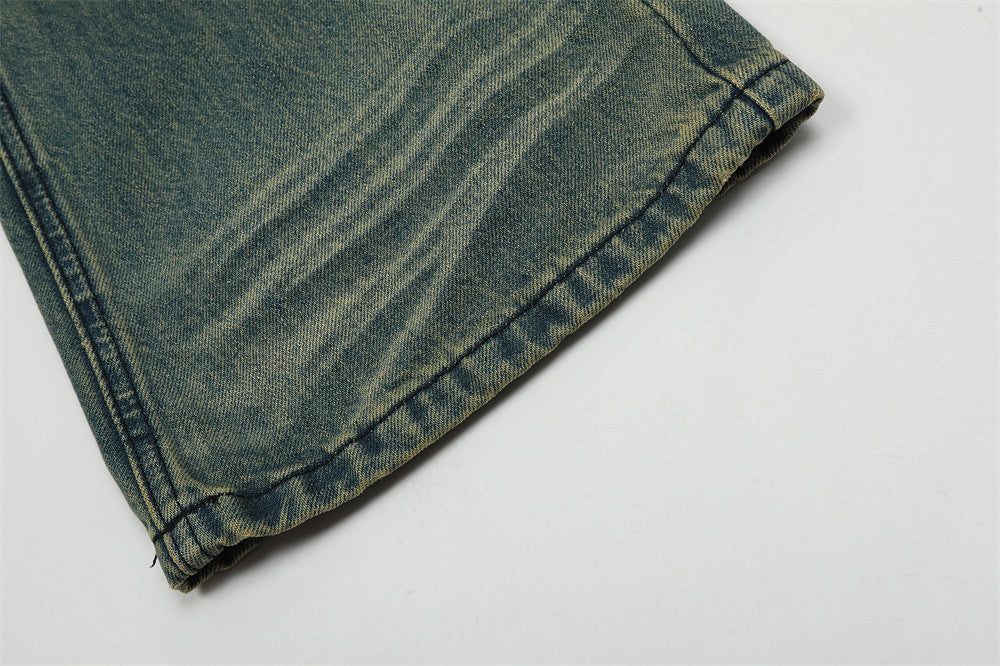 Washed Contrast Color Skinny Jeans For Men