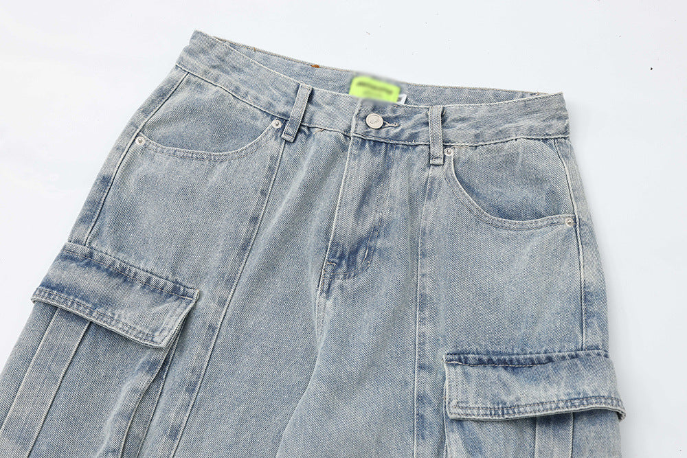 Multi-Pocket Workwear Jeans For Men And Women