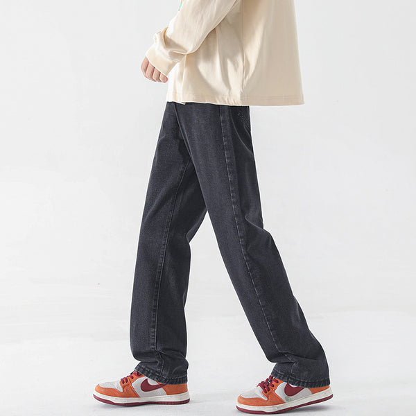 American Washed Distressed Yellow Mud Dyed Jeans For Men