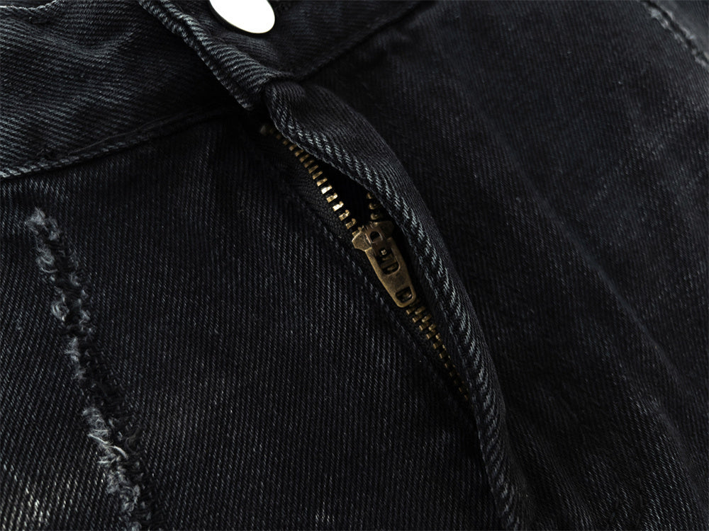 Scrape Ripped Wide-legged Jeans For Men