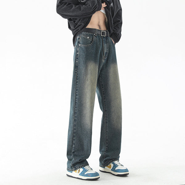 American Style Nostalgic Vintage Green Jeans For Men