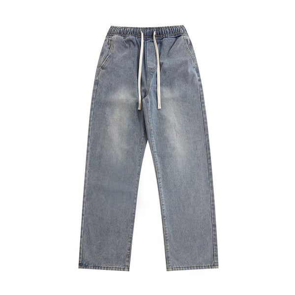 Tether Elastic Waistband All-matching Jeans Men