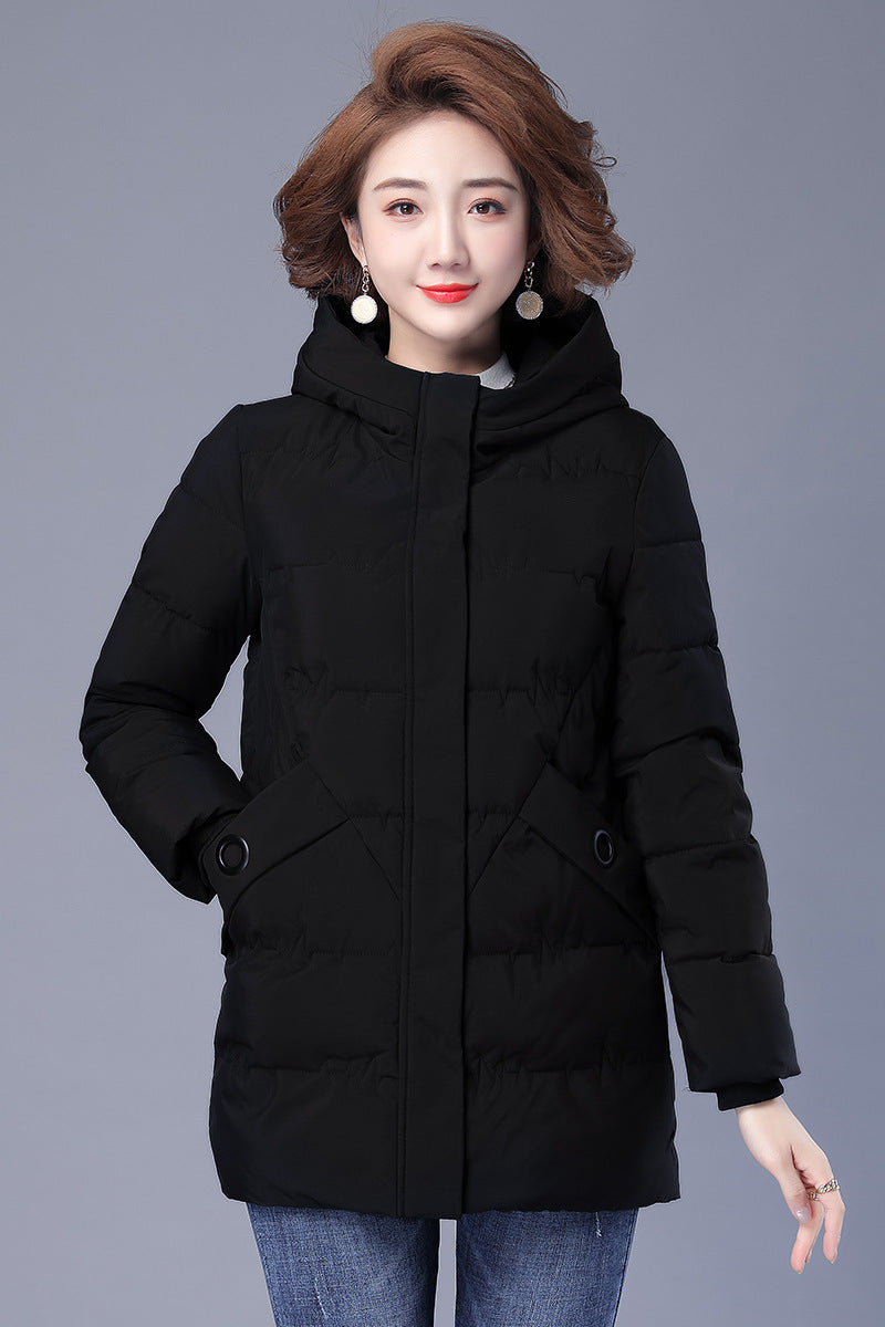 Down Cotton Clothing Coat Women's Mid-length Loose Thick