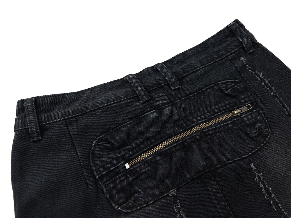 Scrape Ripped Wide-legged Jeans For Men