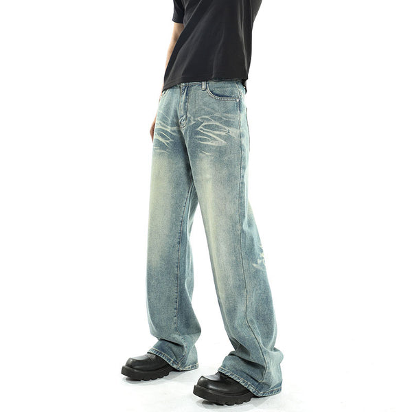 American Fashion Personality Retro Straight Jeans Men