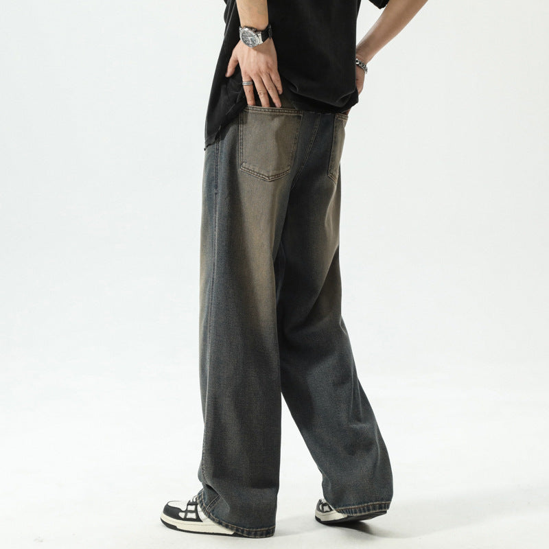 Retro Washed Distressed Stitching Jeans For Men