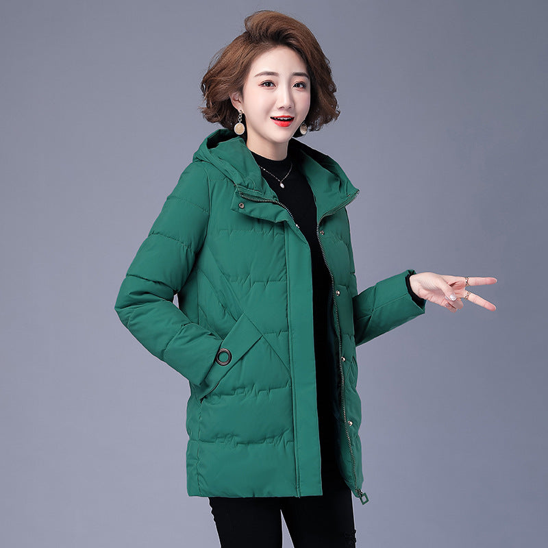 Down Cotton Clothing Coat Women's Mid-length Loose Thick