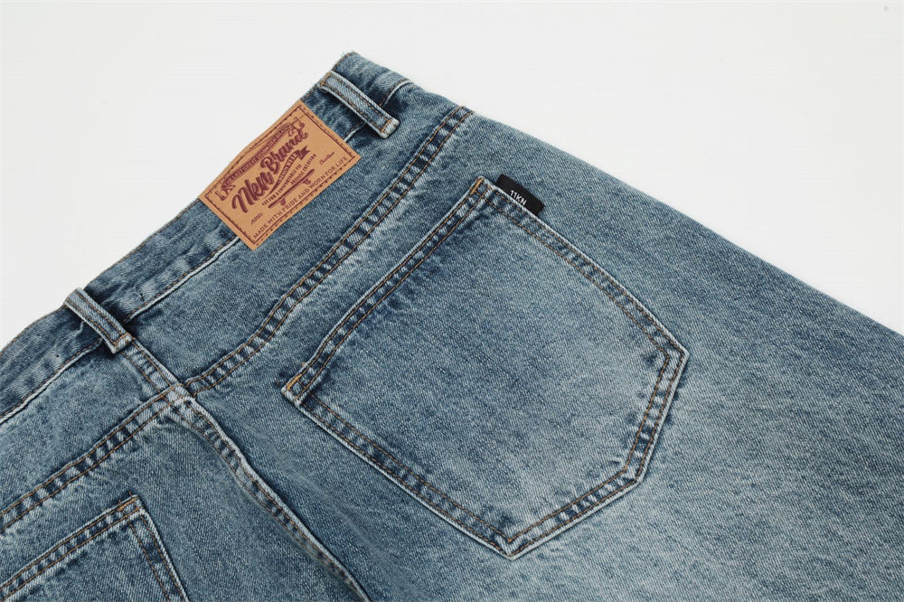 Fashion Personality Distressed Washed Jeans Men