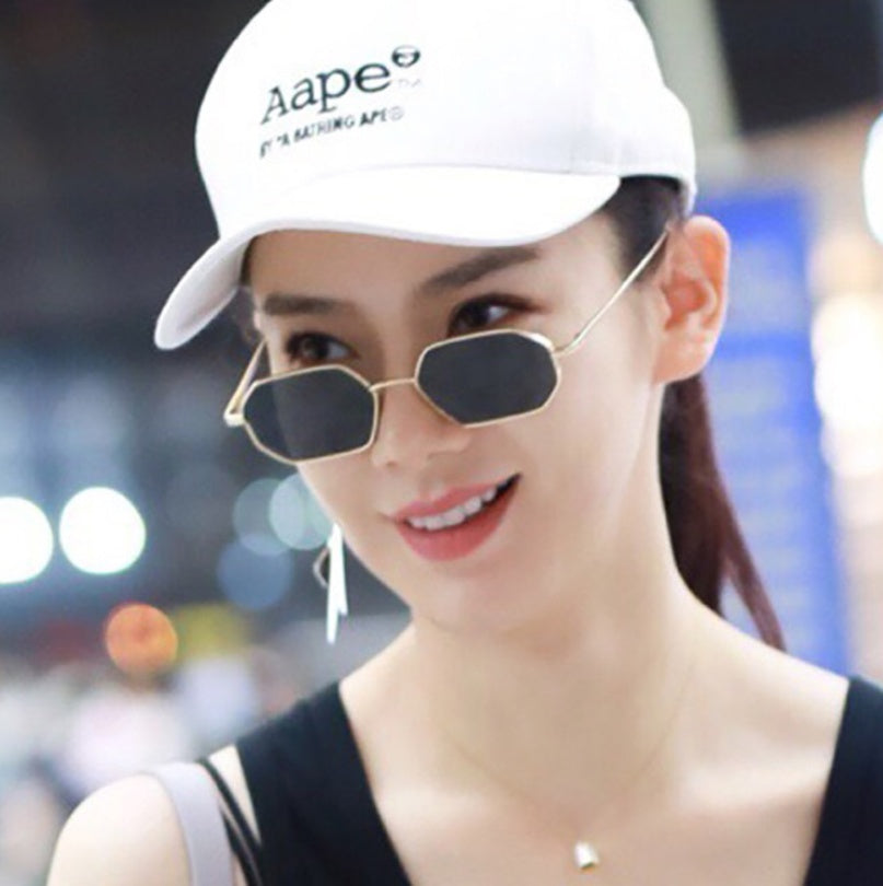 Polygonal sunglasses irregular small box colorful marine film sunglasses men cross-border sales glasses