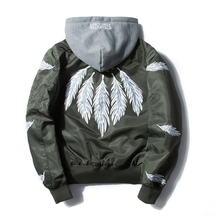 Japanese youth embroidery Harajuku style men's outer pilot jacket