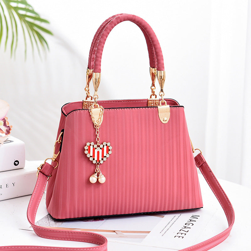 Striped printed lady's handbag