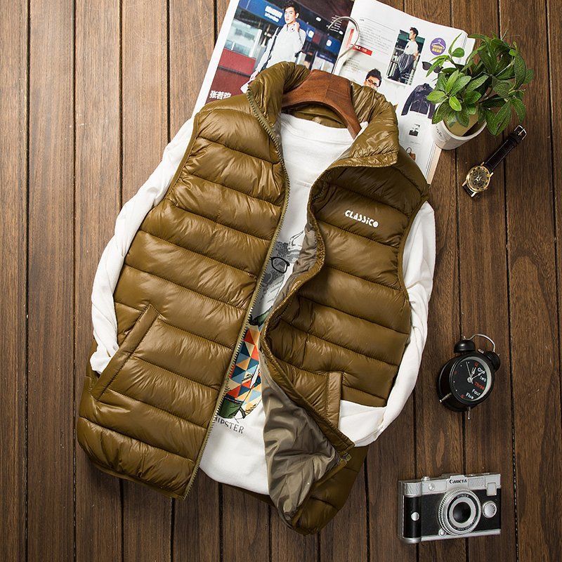 Men's And Women's Short Vest Thick Down Cotton Vest