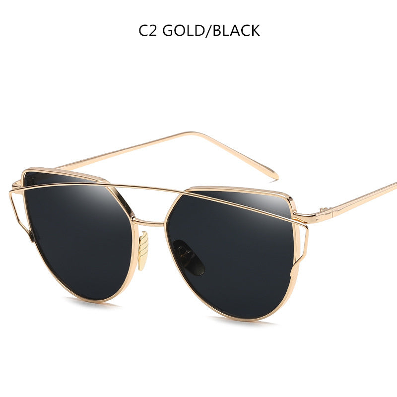 Cat Eye Sunglasses Cupronickel Frame Material Color Film Glasses Personalized Sunglasses Ladies Sunglasses