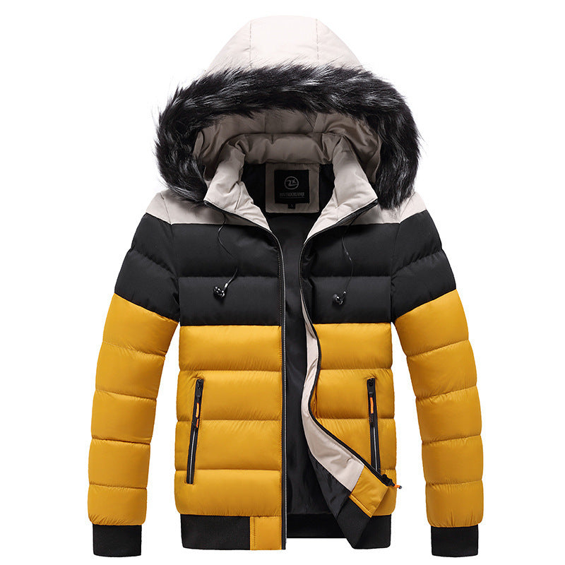 Hooded jacket men's thick warm cotton jacket