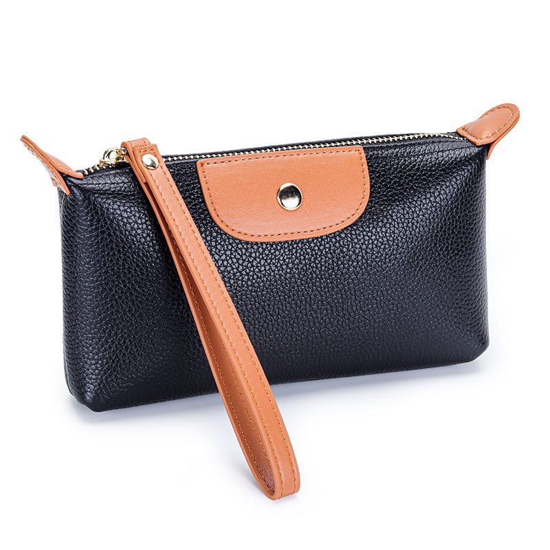 First Layer Women's Leather Handbag Large Capacity Clutch Phone Holder Handbag