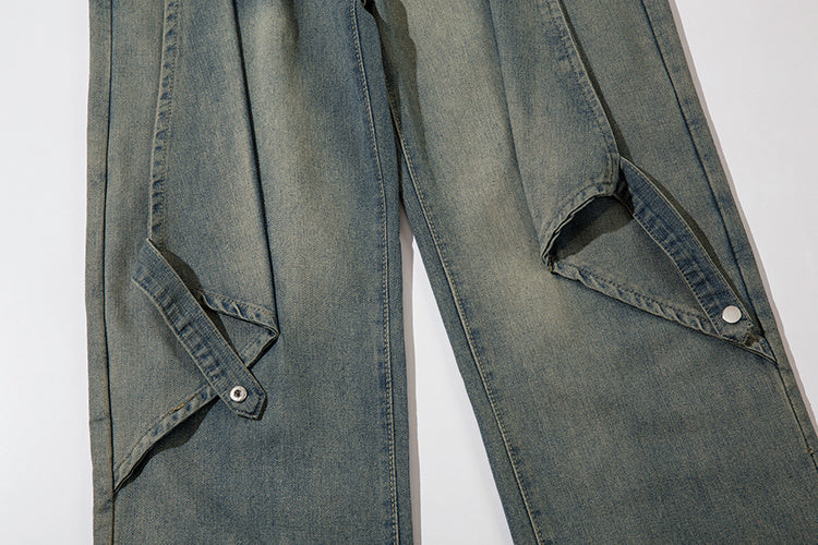 Fashion Personalized Washed Wide-leg Jeans Men