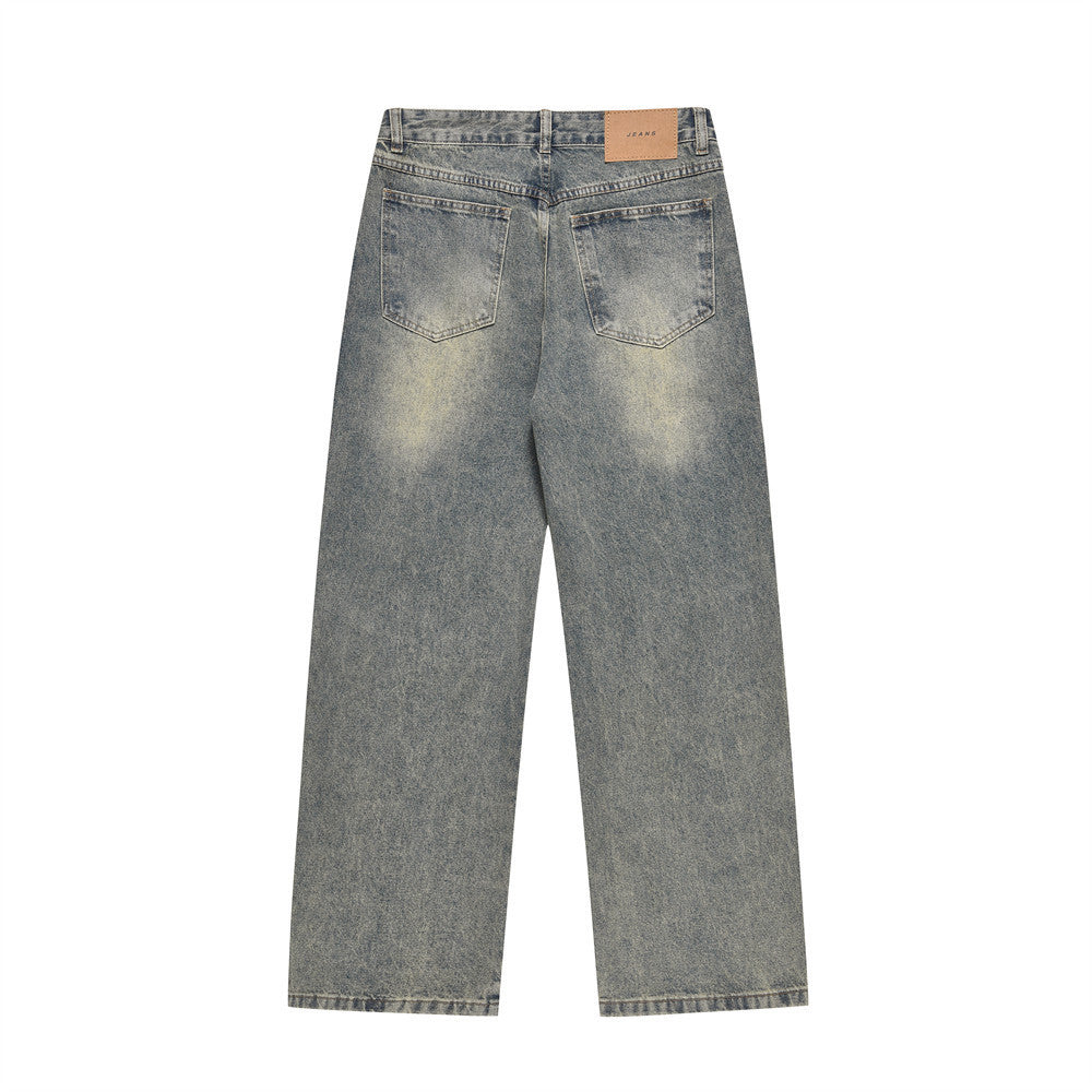 Fashion Personality Washed And Worn Jeans Men