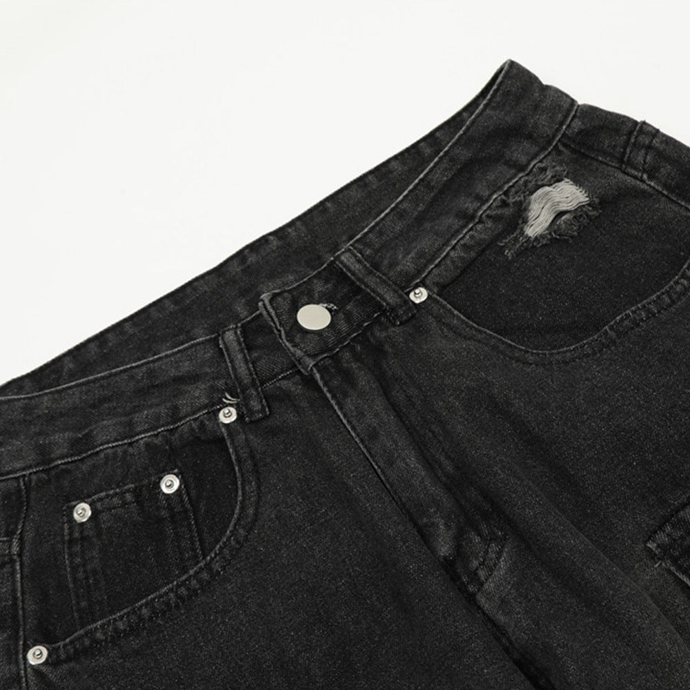 Functional Multi-pocket Workwear Jeans For Men