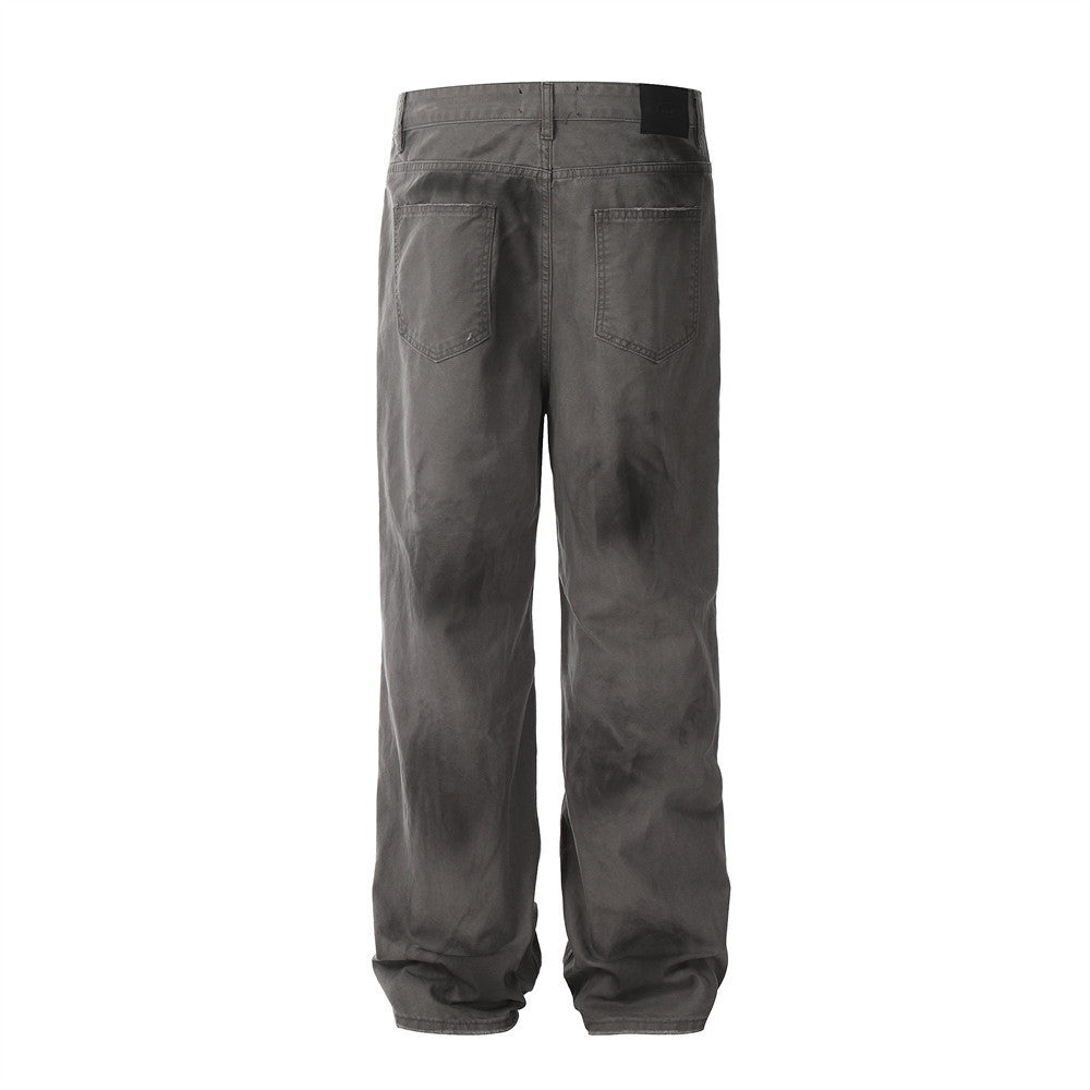 Tie-dyed Washed Dirty Jeans For Men