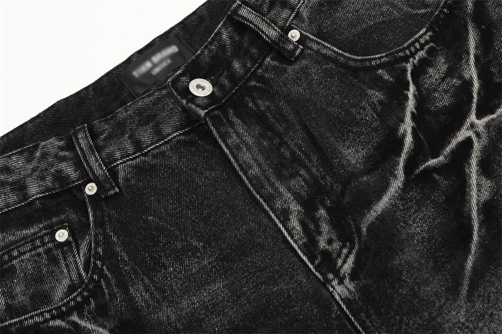 Old Washing Water Wide-leg Jeans Men