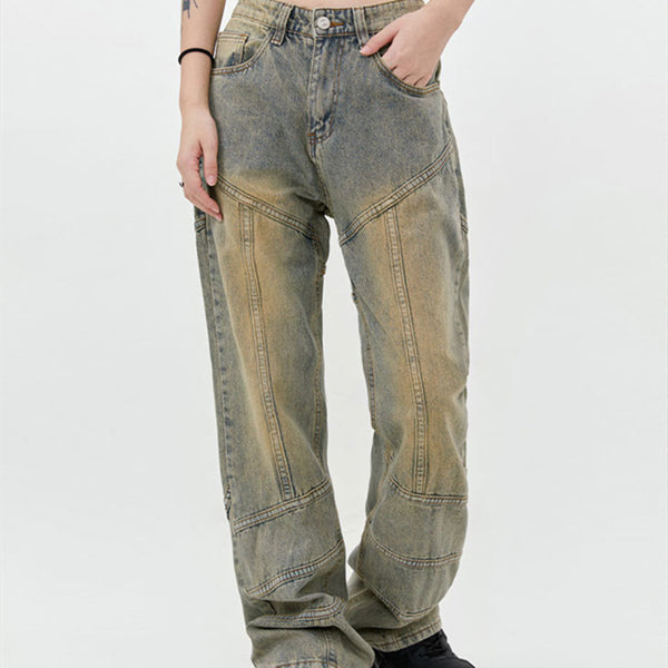 Washed Old Mud Dyed Jeans For Men And Women