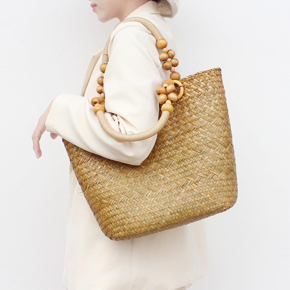 Straw Handbag Retro Large Capacity
