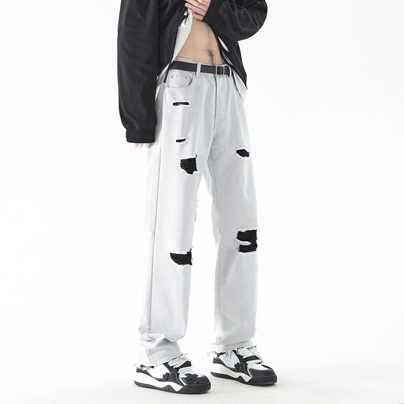 Fashion Personality American White Jeans Men