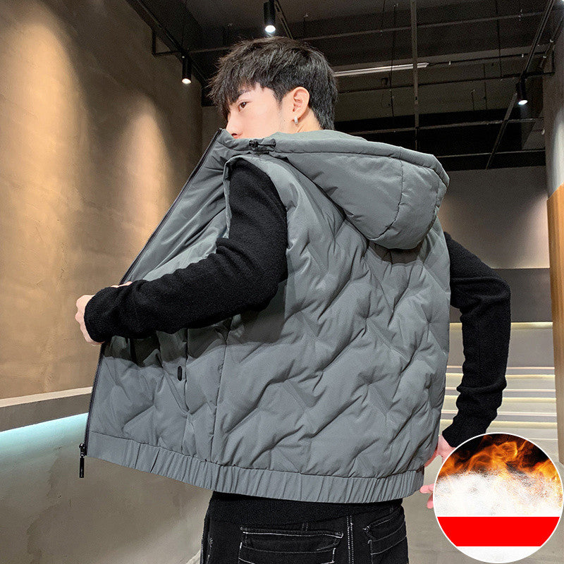 Down Vest Men's Jacket Fleece Warm And Fashionable