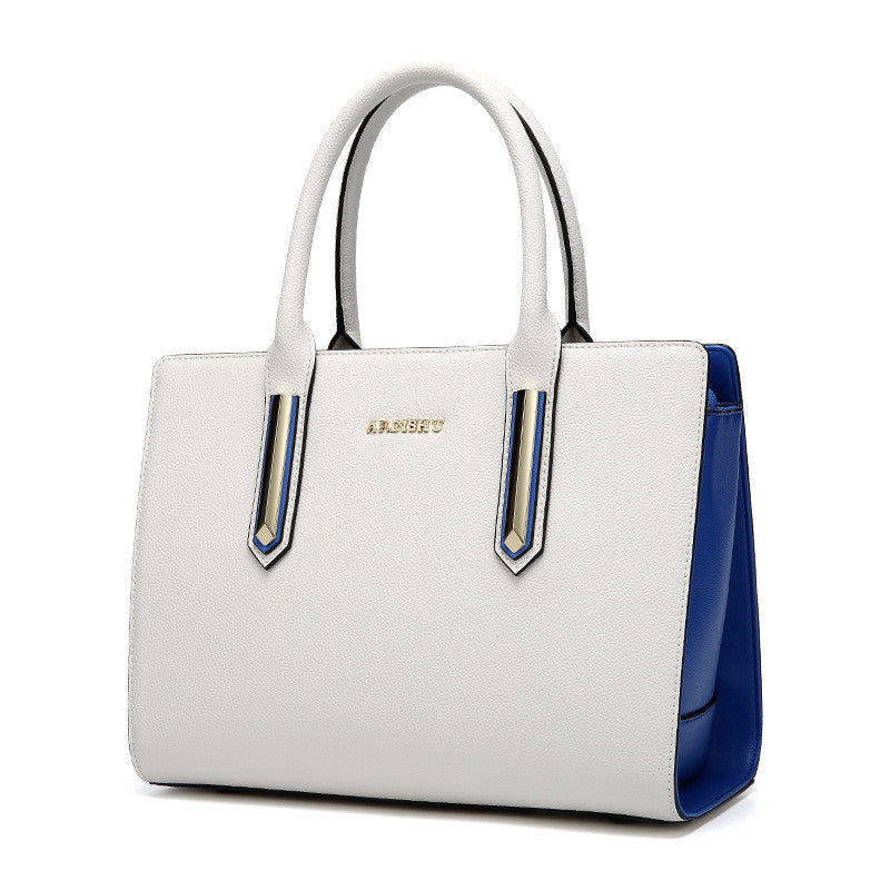 Fashion contrast leather handbag