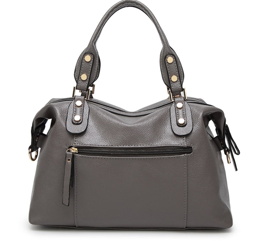Solid color simple handbag