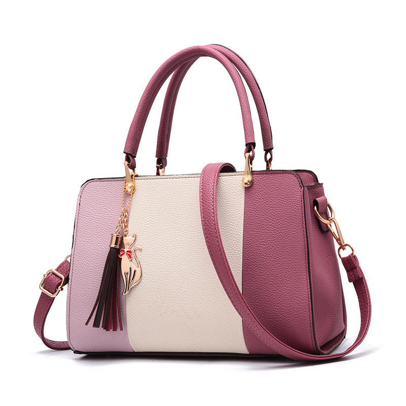 Contrasting color handbag