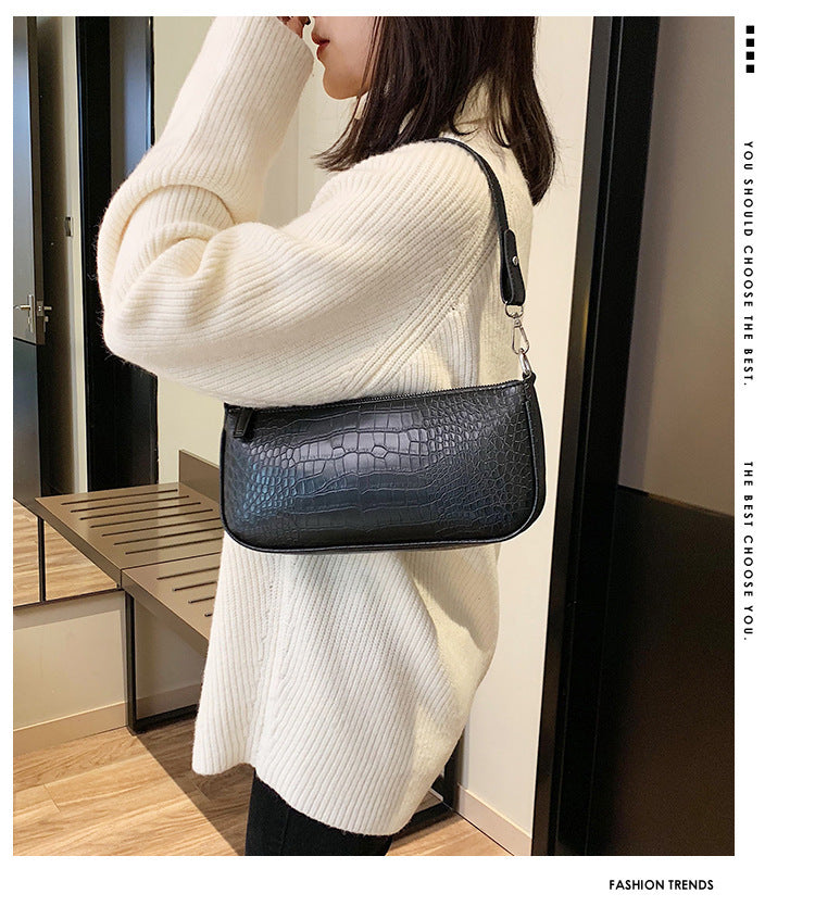 Stone pattern art handbag