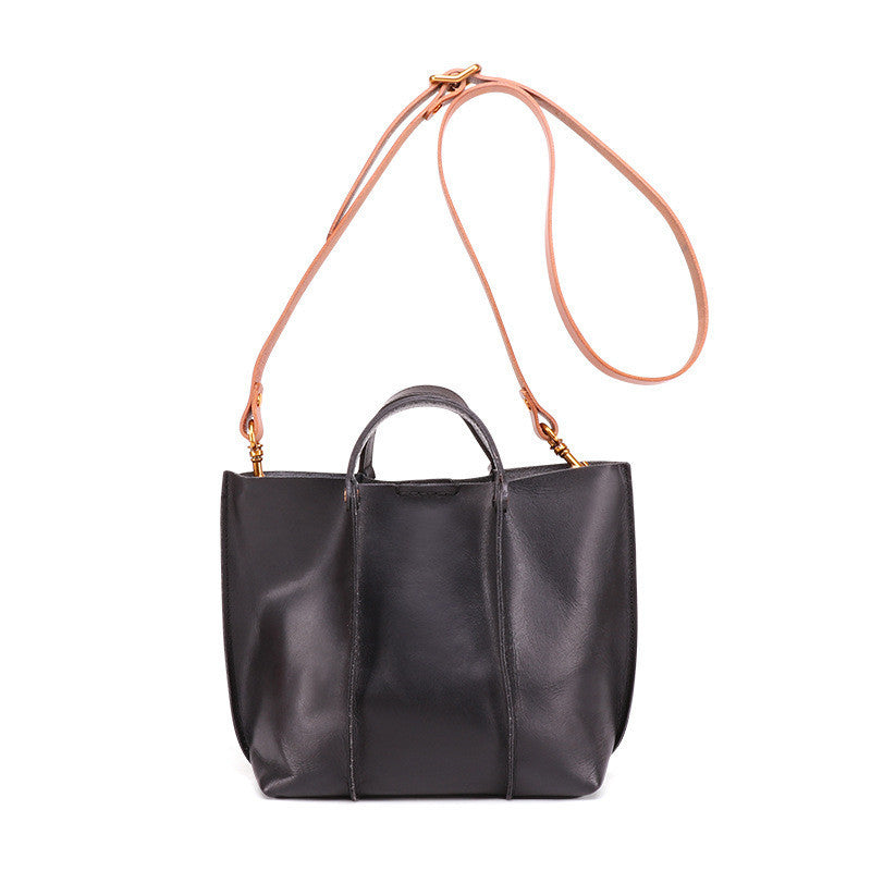 Layered leather handbag