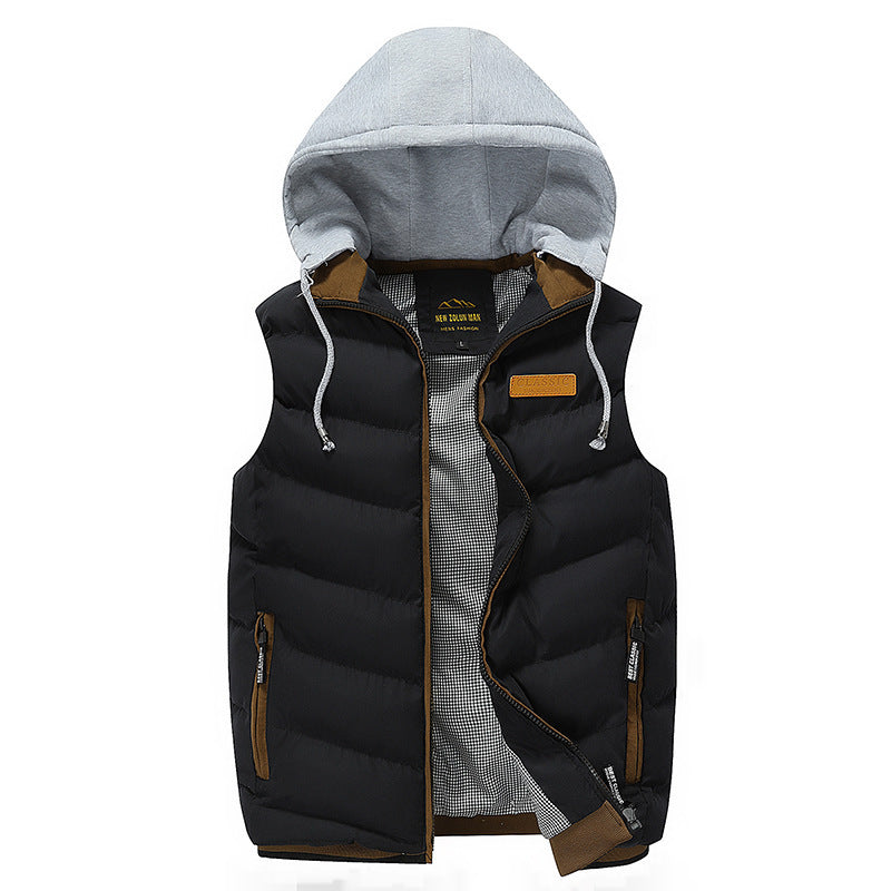 Hooded mousse cotton casual vest